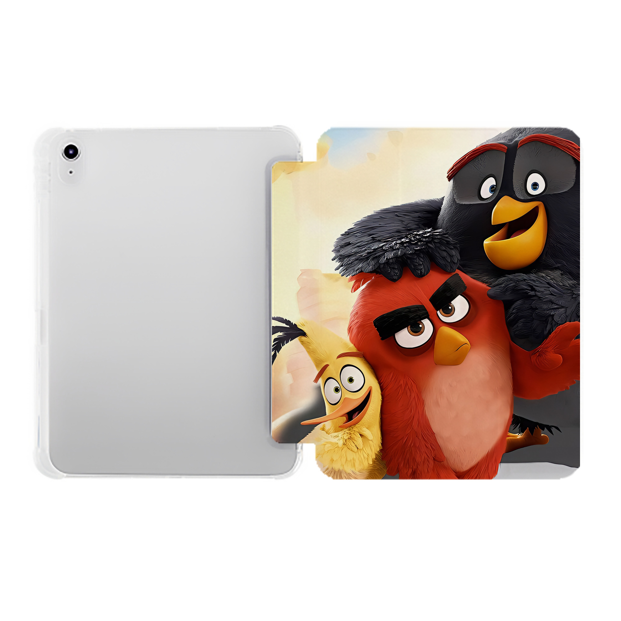 （画像用） Angry Birds アングリーバード IPad ケース ペン収納付き 三つ折りスタンド PUレザー×シリコン 対応機種9.5/10.5/10.9インチ